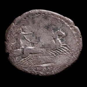 Roman Republic, L. Iulius Bursio, AR Denarius, Victory in Quadriga - 85 BCE - Roman Republic