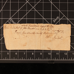 Receipt for Livestock (Providence, Rhode Island) - 1781 - United States - 5/10/23 Auction
