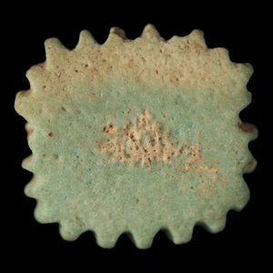 Egyptian Faience Amulet, Oval Rosette - c. 300 to 600 BCE - Late Period - 7/26/23 Auction