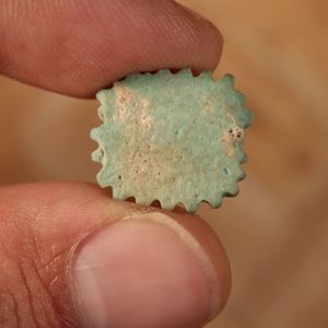 Egyptian Faience Amulet, Oval Rosette - c. 300 to 600 BCE - Late Period - 7/26/23 Auction