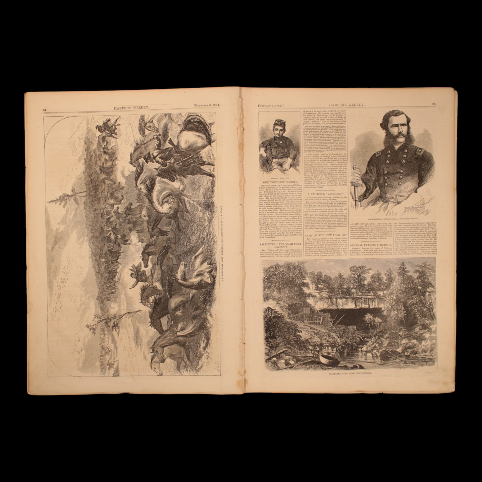 Harper's Weekly — Ulysses S. Grant & Liberty Cover, John Clem Biography (12 Year Old Sergeant), Wagon Train Engraving