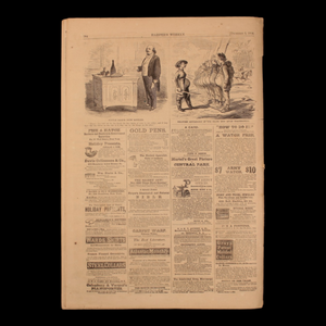 Harper's Weekly — "Rebel Flag of Truce Boats" (Prisoner Swap), Thanksgiving Day Centerfold with Lincoln