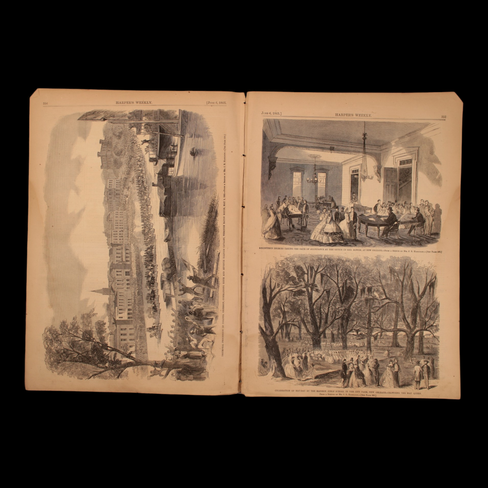 Harper's Weekly — Col. Grierson Cover, Large Battle Centerfold, Ulysses S. Grant Engraving