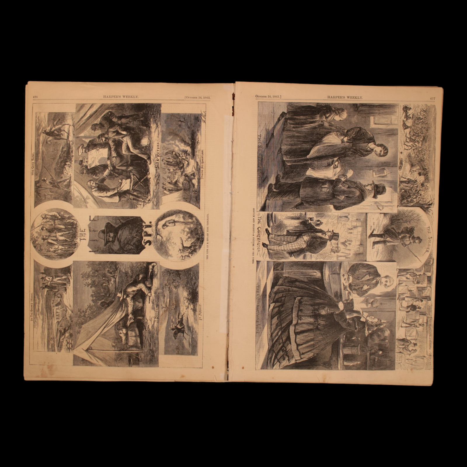 Harper's Weekly — Gen. Burnside Cover, "The Life of a Spy" Engraving, "Honor the Brave" Centerfold