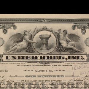 United Drug, Inc. Stock Certificate - 1930s - Pharmacy Chain