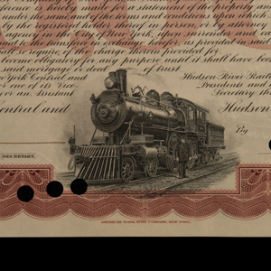 NY Central & Hudson River Railroad Stock Certificate - 1912 - Issued to Vanderbilt Family