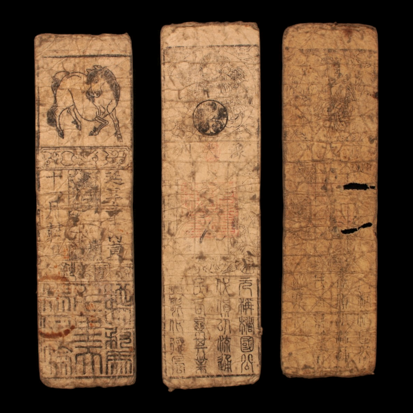 Lot of 3 Hansatsu, Paper Money - c. 1750 to 1870 CE - Japan