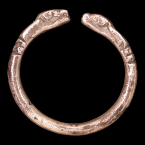 Achaemenid Empire, Serpent Headed Silver Ring - c. 530 to 350 BCE - Ancient Middle East - 10/25/23 Auction