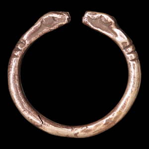 Achaemenid Empire, Serpent Headed Silver Ring - c. 530 to 350 BCE - Ancient Middle East - 10/25/23 Auction