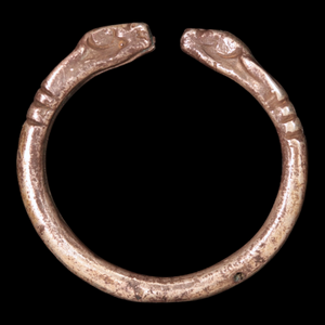 Achaemenid Empire, Serpent Headed Silver Ring - c. 530 to 350 BCE - Ancient Middle East - 10/25/23 Auction