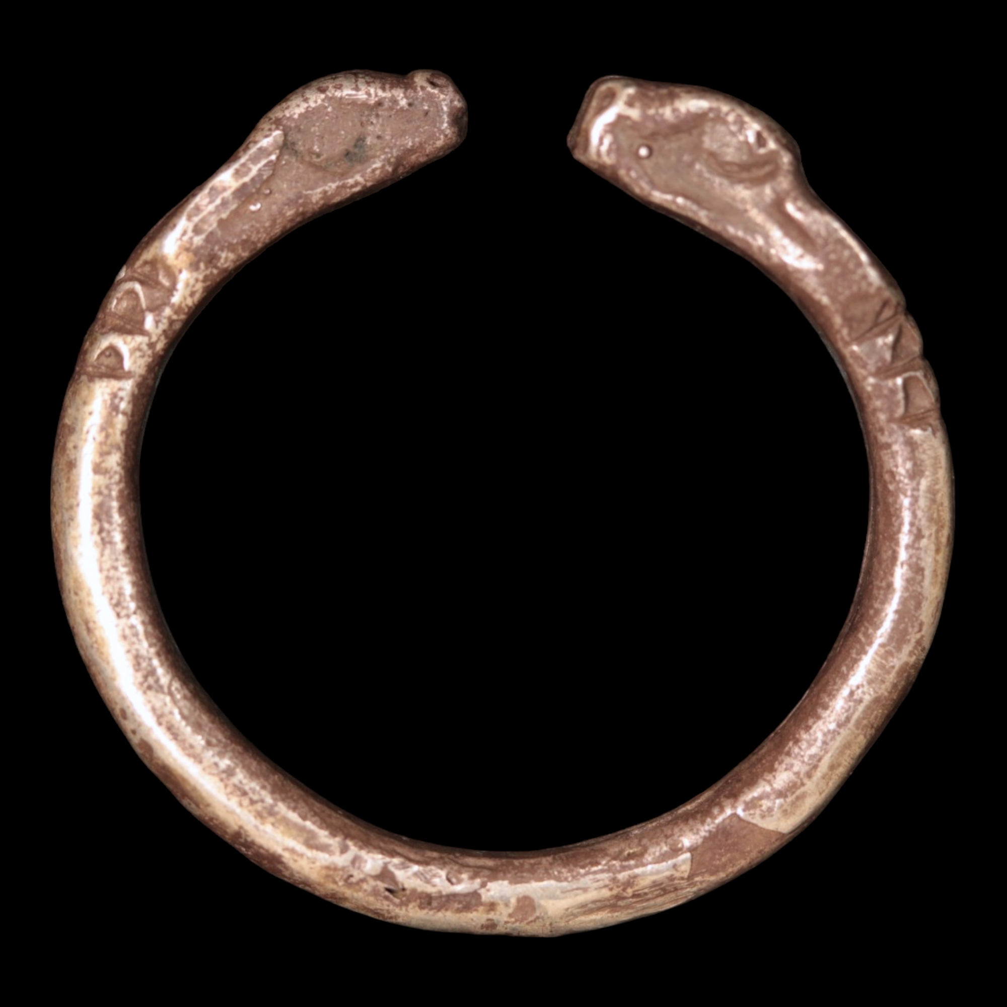 Achaemenid Empire, Serpent Headed Silver Ring - c. 530 to 350 BCE - Ancient Middle East - 10/25/23 Auction