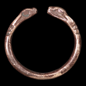 Achaemenid Empire, Serpent Headed Silver Ring - c. 530 to 350 BCE - Ancient Middle East - 10/25/23 Auction