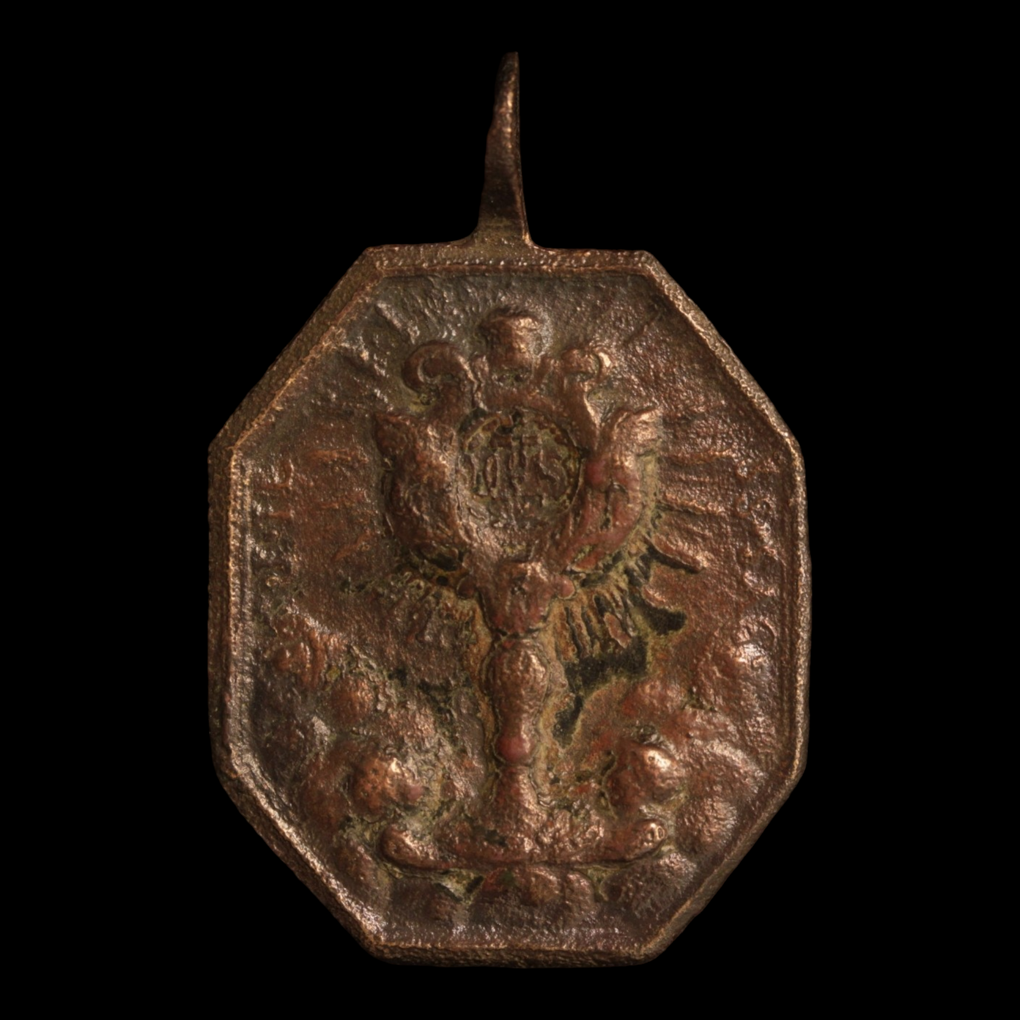 Religious Medal, Catholic Church, St Benedict of Nursia, 47mm - 1500s to 1700s - Spanish Empire