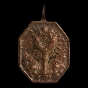 Religious Medal, Catholic Church, St Benedict of Nursia, 47mm - 1500s to 1700s - Spanish Empire