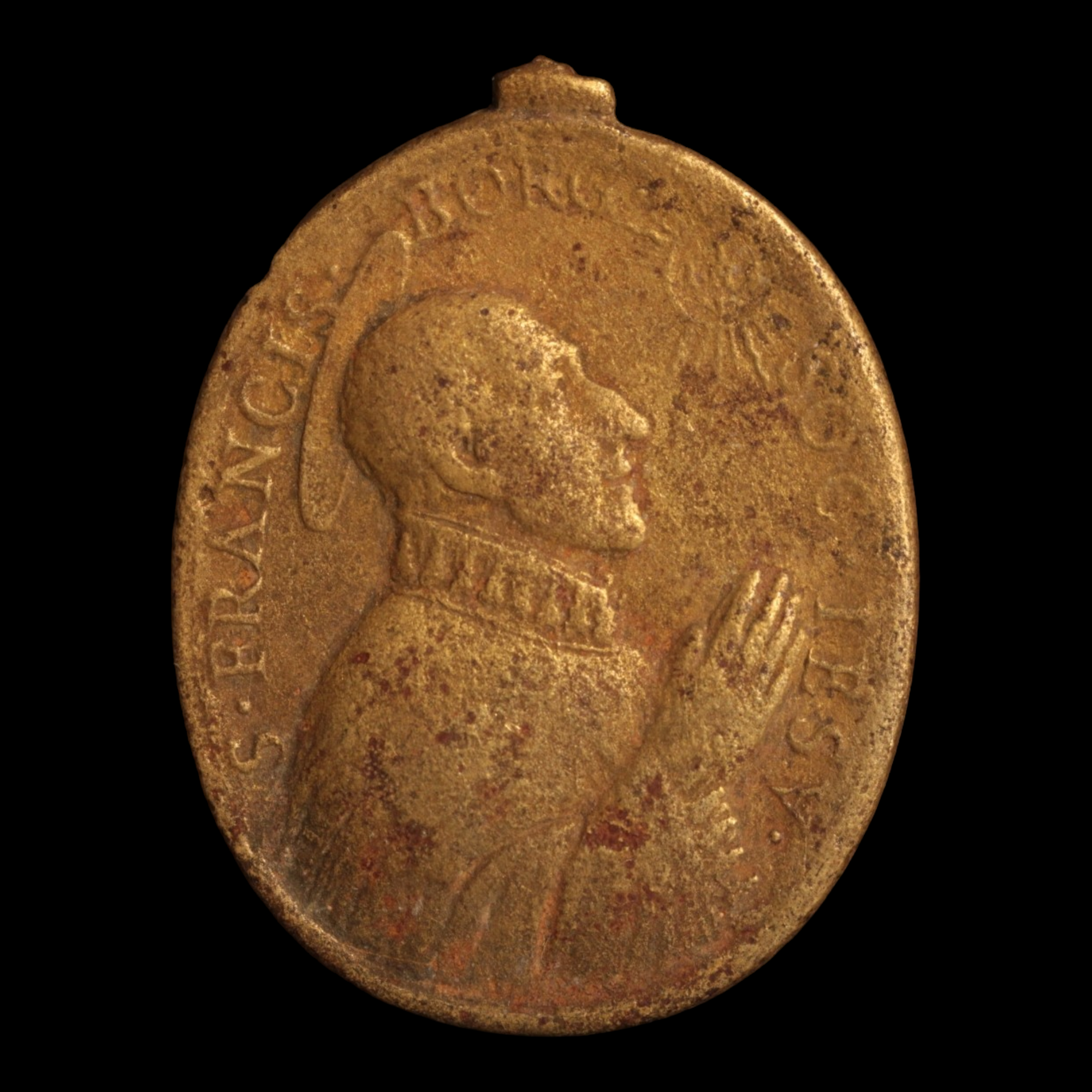 Religious Medal, Catholic Church, St. Francis of Borgia & St. Ignatius of Loyola, 42mm - 1500s to 1700s - Spanish Empire