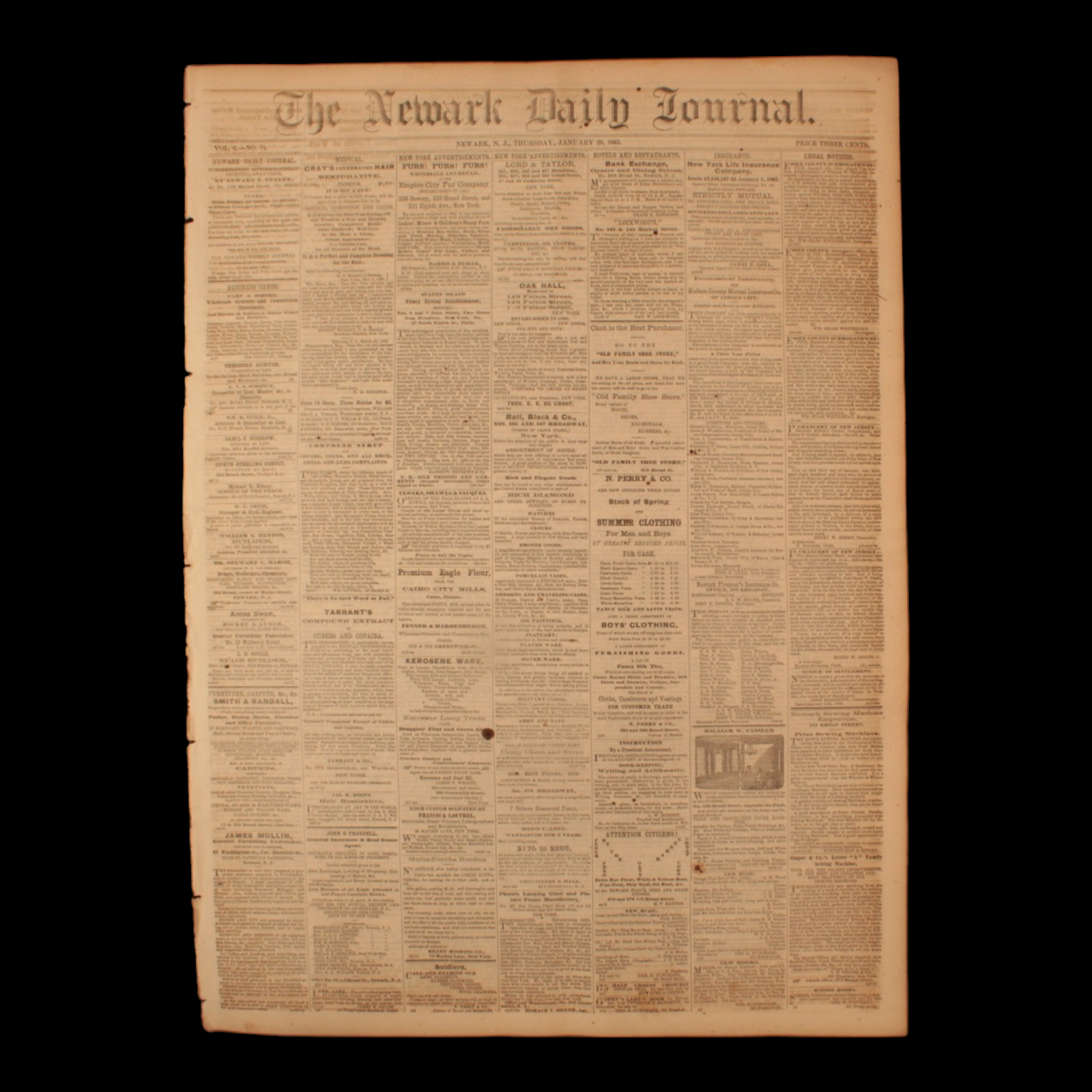 Newark Daily Journal, Civil War Issues
