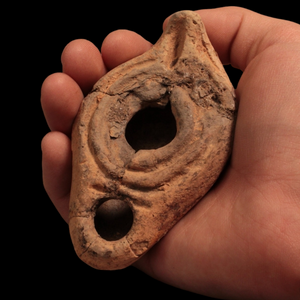 Late Roman Oil Lamp, 3.8 inch - c. 300 to 600 CE - Middle East