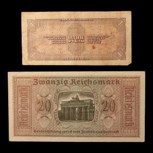 WWII: German & Soviet Banknote Set - 1938 to 1945 - World War II