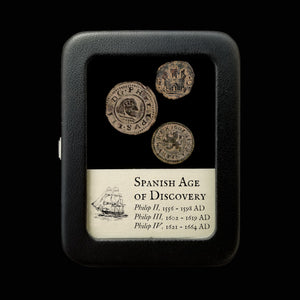 Spanish Age of Discovery Collection, Coins of Philip II, III, & IV - 1556 to 1664 CE