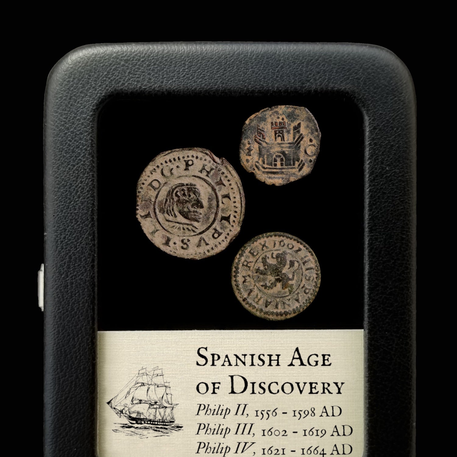 Spanish Age of Discovery Collection, Coins of Philip II, III, & IV - 1556 to 1664 CE