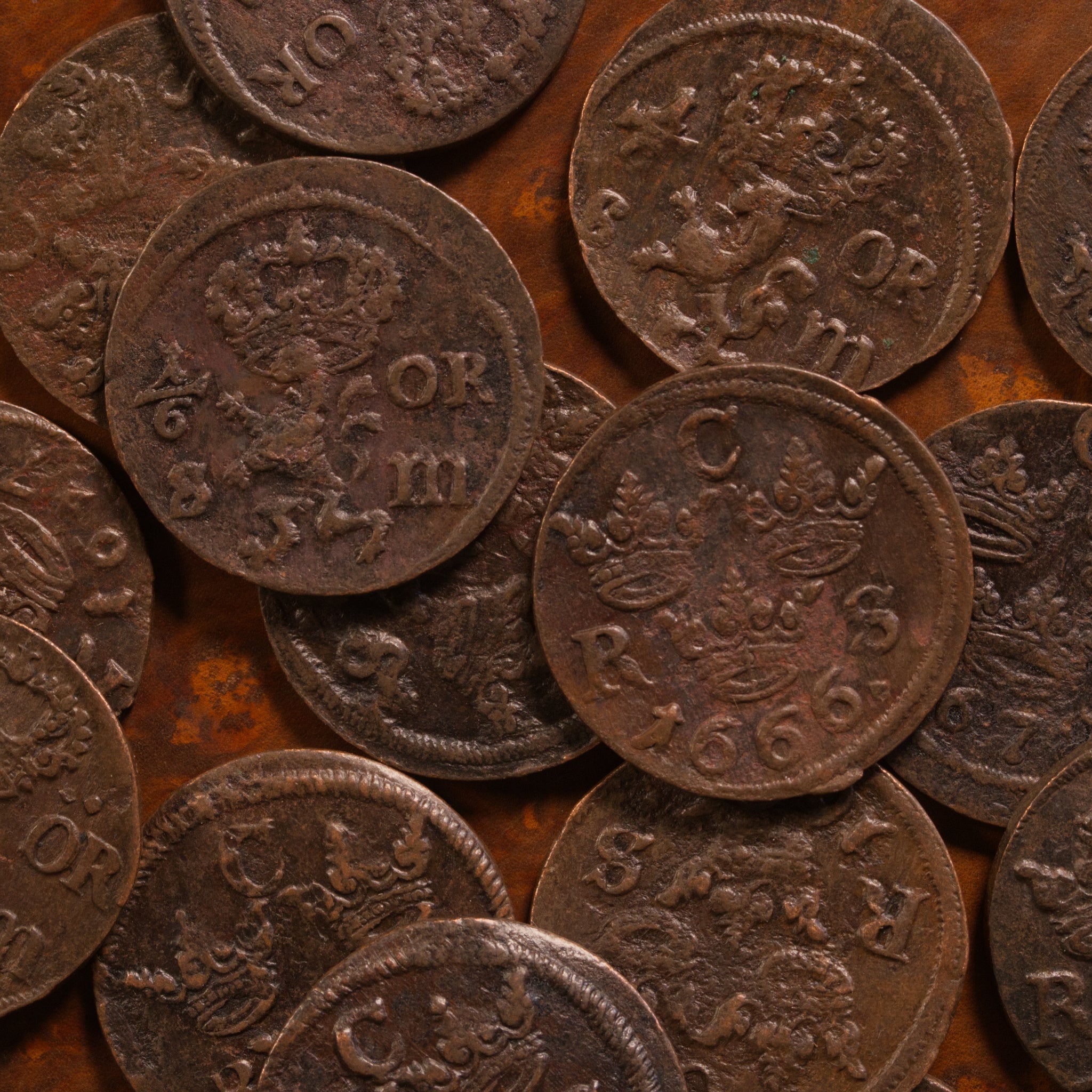 Sweden, King Karl XI, ⅙ Öre Silvermynt - 1666 to 1686 CE - Swedish Emp ...