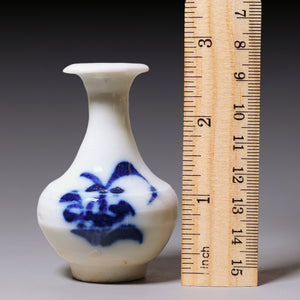 Ming Dynasty, Hand Painted Blue and White Miniature Vase