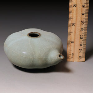 Ming Dynasty, Light Blue Glazed Water Dropper (Calligraphy Tool)