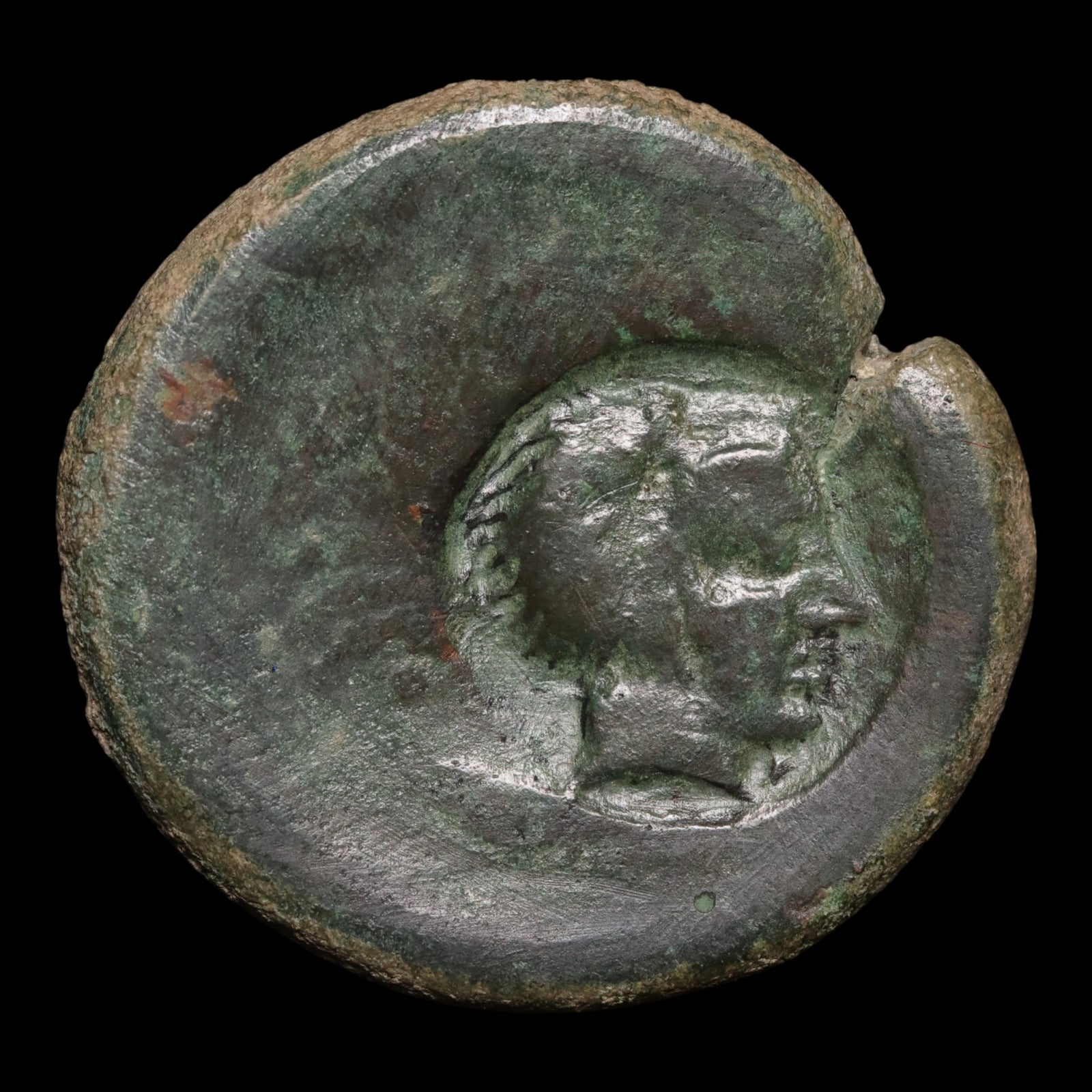 Sicily, City of Akragas, Punic Occupation, Countermarked AE Hemilitron - c. 405 to 392 BCE - Greek World