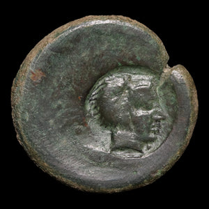 Sicily, City of Akragas, Punic Occupation, Countermarked AE Hemilitron - c. 405 to 392 BCE - Greek World