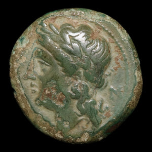 Campania, City of Neapolis, AE Obol, Apollo & Man-Headed Bull - c. 275 to 250 BCE - Greek World