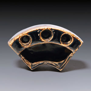 Qing Dynasty, Dark Glazed Ceramic Calligraphy Brush Holder