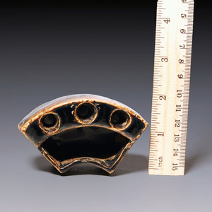 Qing Dynasty, Dark Glazed Ceramic Calligraphy Brush Holder