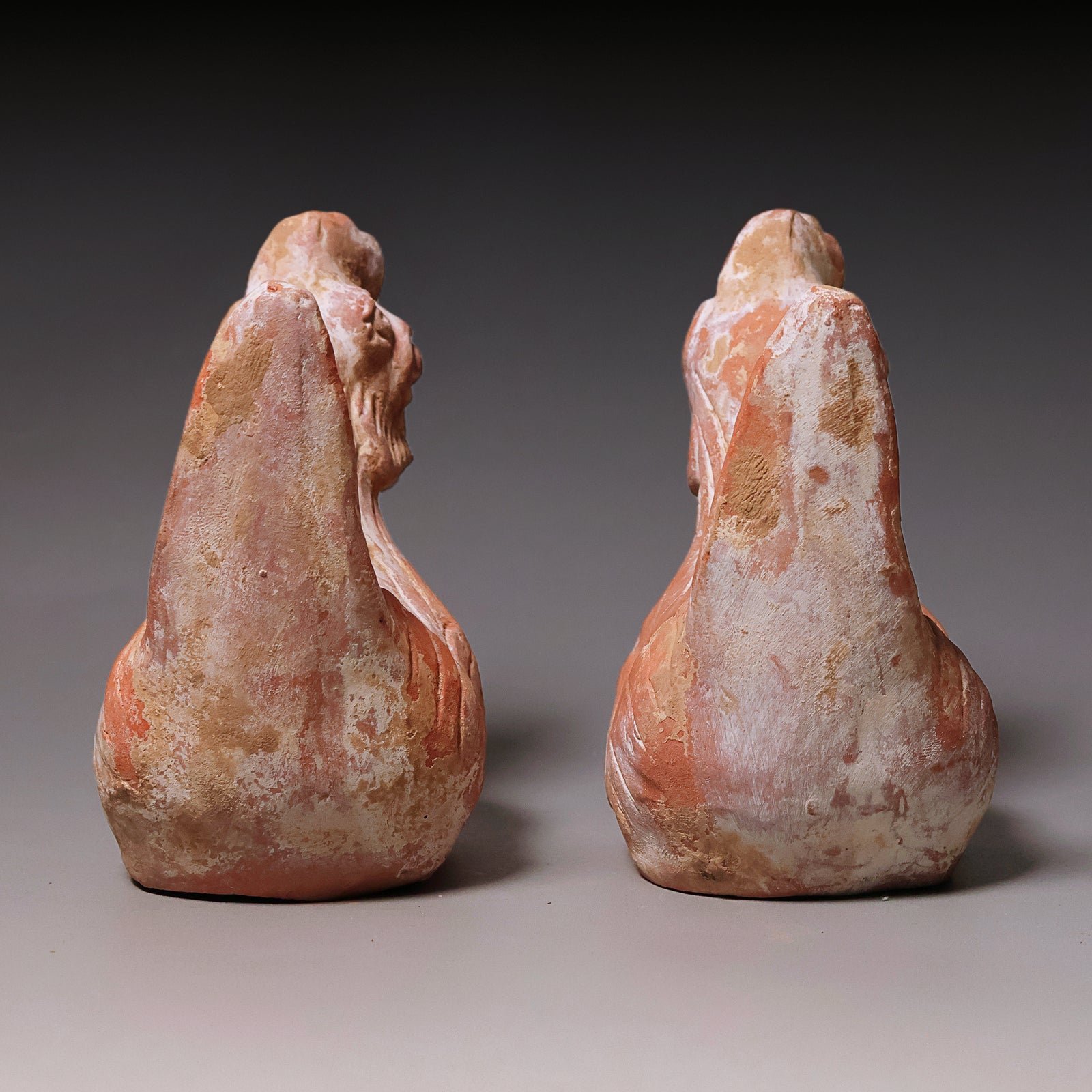 Tang Dynasty, Pair of Mingqi Terracotta Chicken Figures