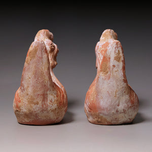 Tang Dynasty, Pair of Mingqi Terracotta Chicken Figures