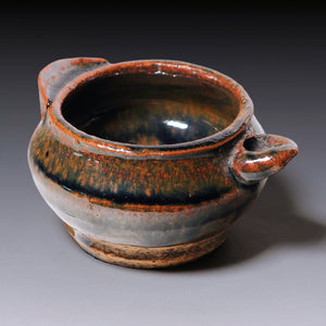 Qing Dynasty, Brown Glazed Ceramic Oil Lamp
