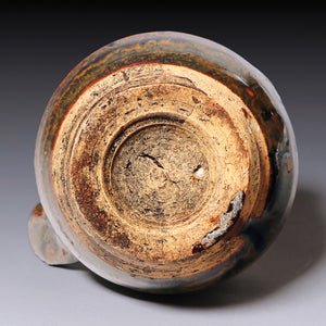 Qing Dynasty, Brown Glazed Ceramic Oil Lamp