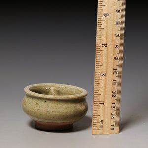 Qing Dynasty, Celadon Glazed Miniature Incense Burner