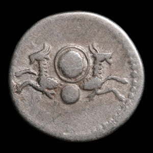 Rome, Emperor Vespasian (Posthumous Under Titus), AR Denarius, Capricorns Reverse - 80 to 81 CE - Roman Empire