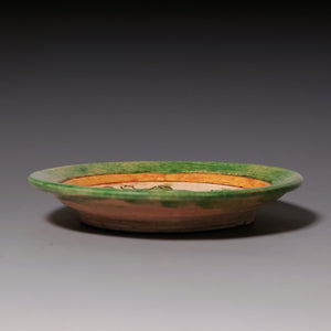 Ming Dynasty, Sancai Glazed Plate with Fish Design