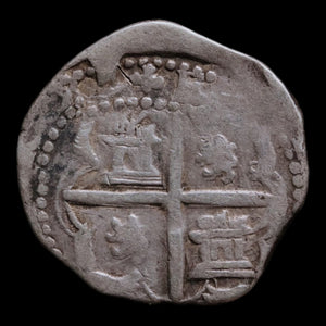 Spanish Empire, Bolivia, King Philip II, 1 Real (Silver Cob) - 1574 to 1589 CE - Spanish Empire