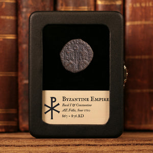 Byzantine Empire, Emperor Basil I and Constantine, AE Follis - 867 to 876 CE - Byzantine Empire