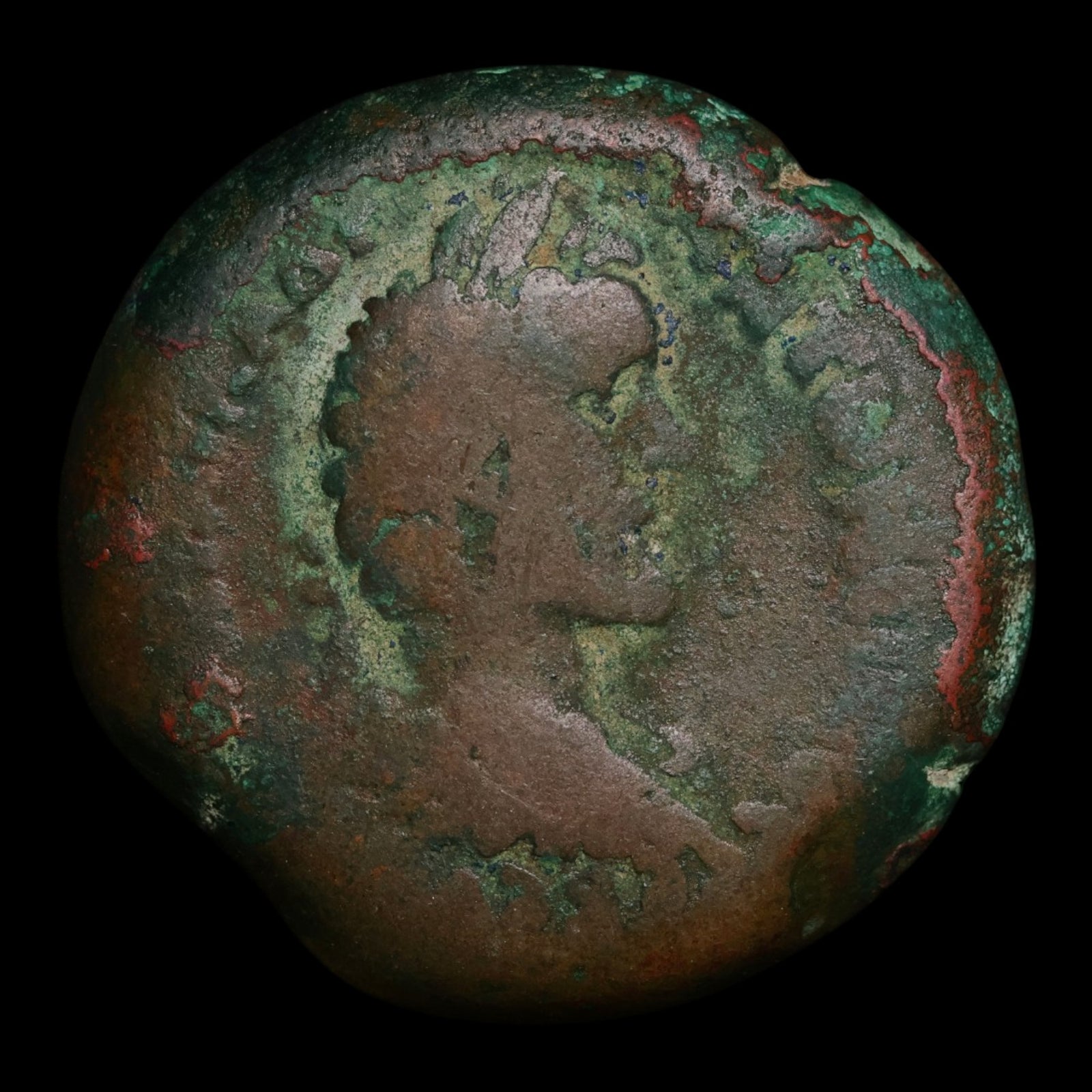 Egypt, Alexandria, Emperor Antoninus Pius, AE Drachm, Isis (Major Egyptian Goddess) - 146 to 147 CE - Roman Provinces