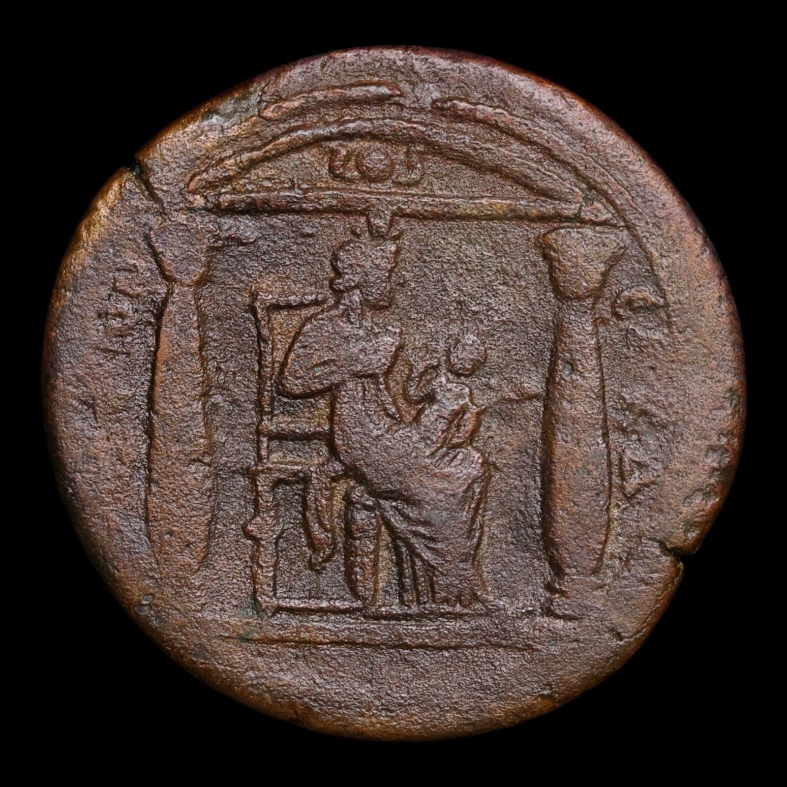 Egypt, Alexandria, Emperor Hadrian, AE Drachm, Isis (Major Egyptian Goddess) - 134 to 135 CE - Roman Provinces