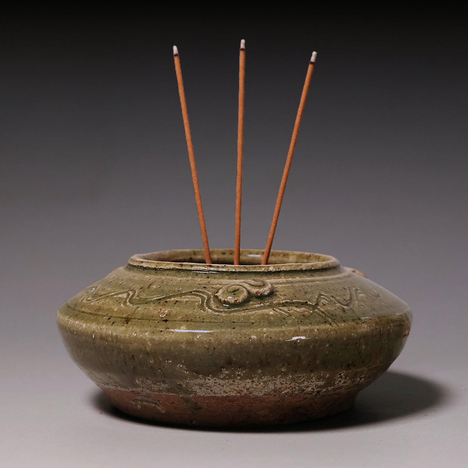 Ming Dynasty, Green Glazed Incense Burner