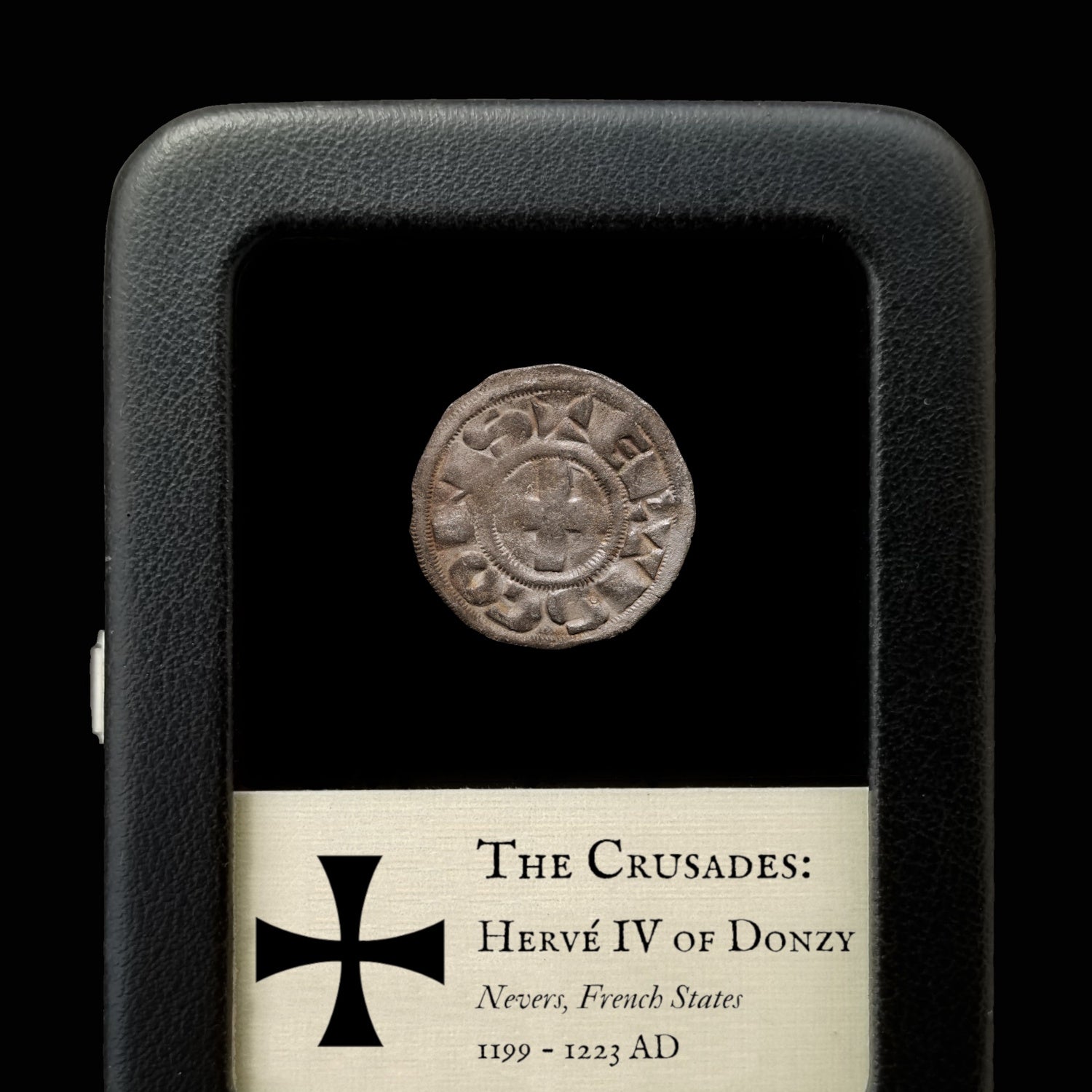 France, County of Nevers, Hervé IV of Donzy, Silver Denier - 1199 to 1223 CE - The Crusades