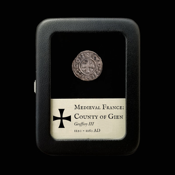 French States, County of Gien, Geoffrey III, Silver Denier - 1120 to 1160 CE - Medieval Europe