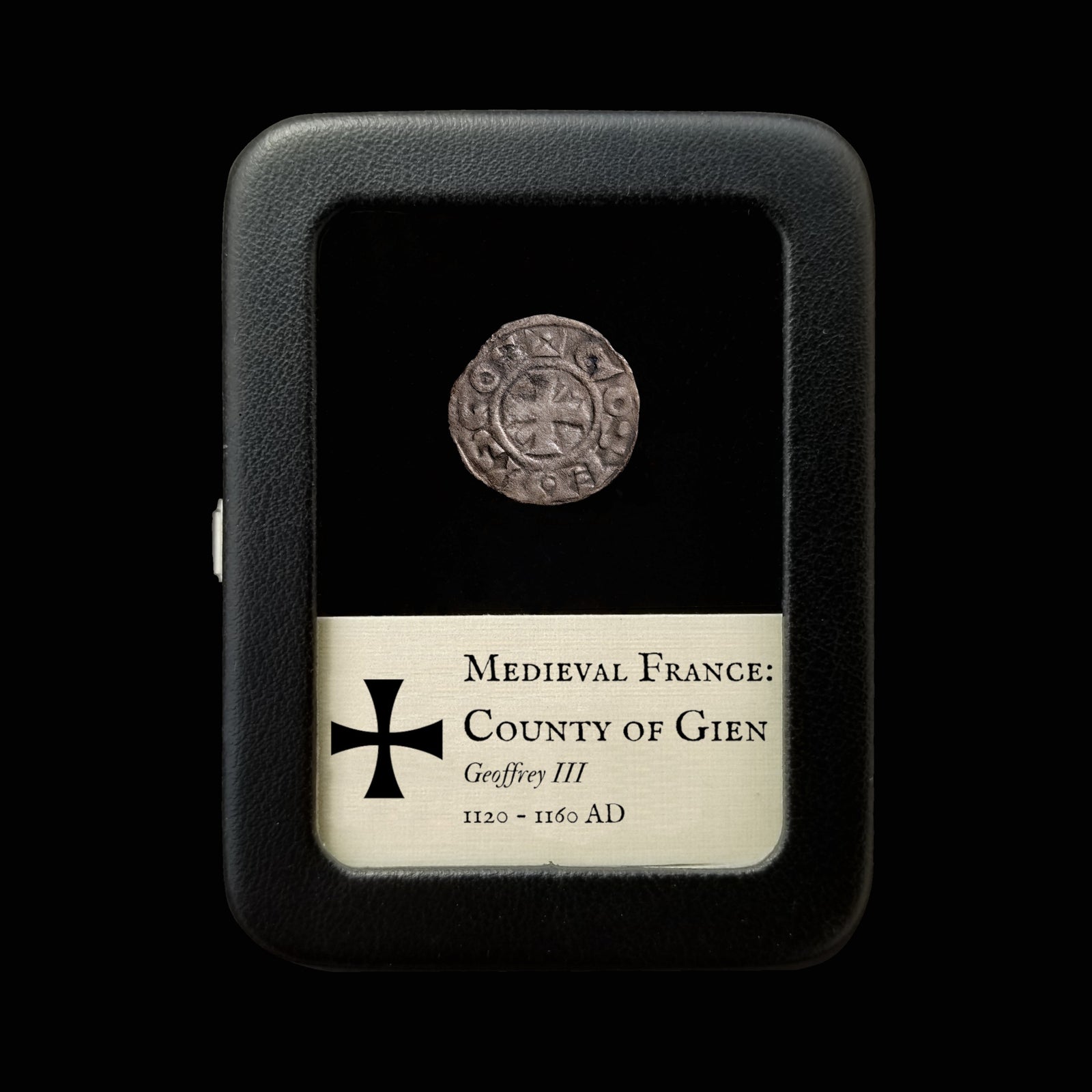 French States, County of Gien, Geoffrey III, Silver Denier - 1120 to 1160 CE - Medieval Europe