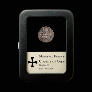 French States, County of Gien, Geoffrey III, Silver Denier - 1120 to 1160 CE - Medieval Europe