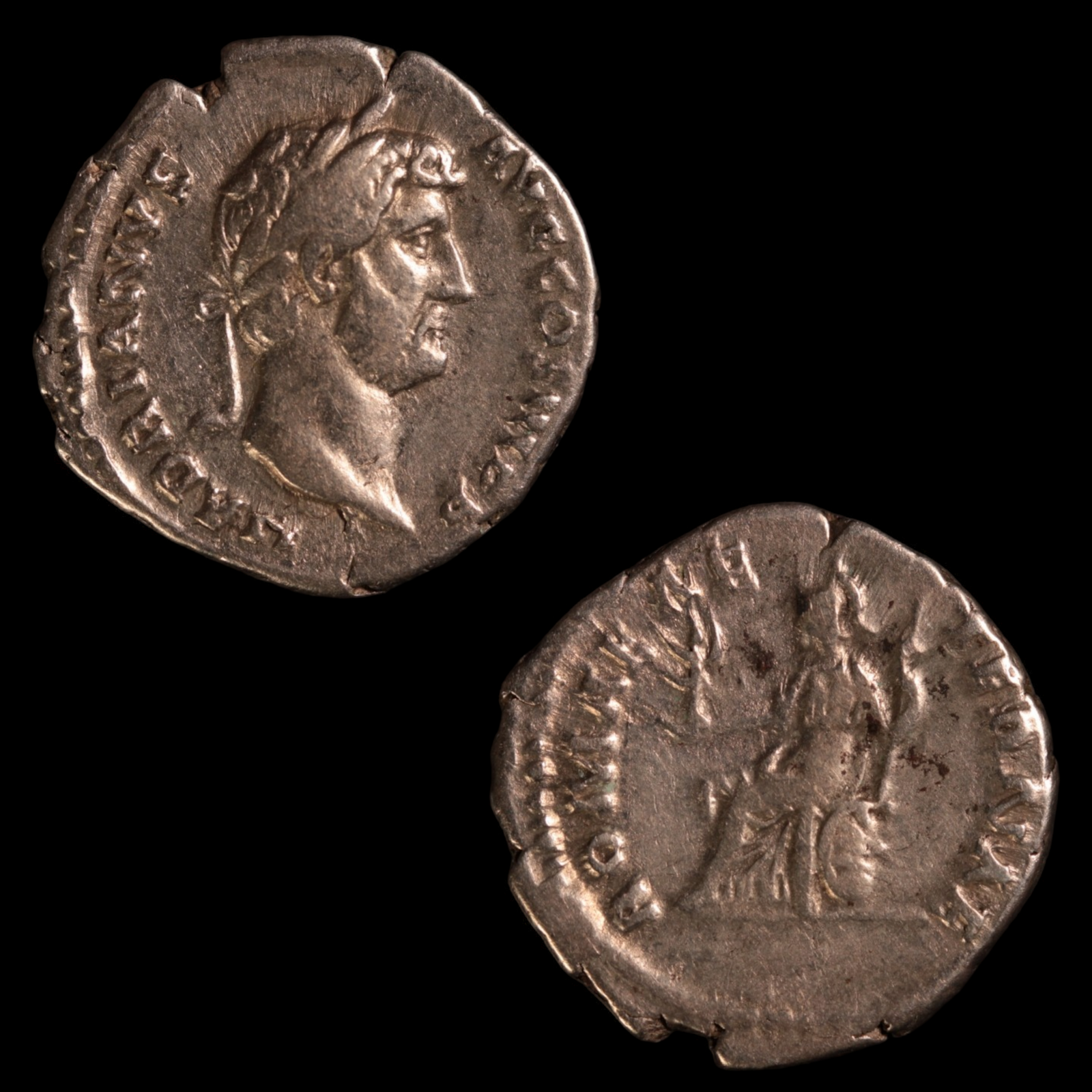 Denarius, Emperor Hadrian, Roma Reverse - 137 to 138 CE - Roman Empire - Auction 9/6/23