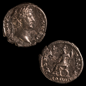 Denarius, Emperor Hadrian, Roma Reverse - 129 to 130 CE - Roman Empire - Auction 9/6/23